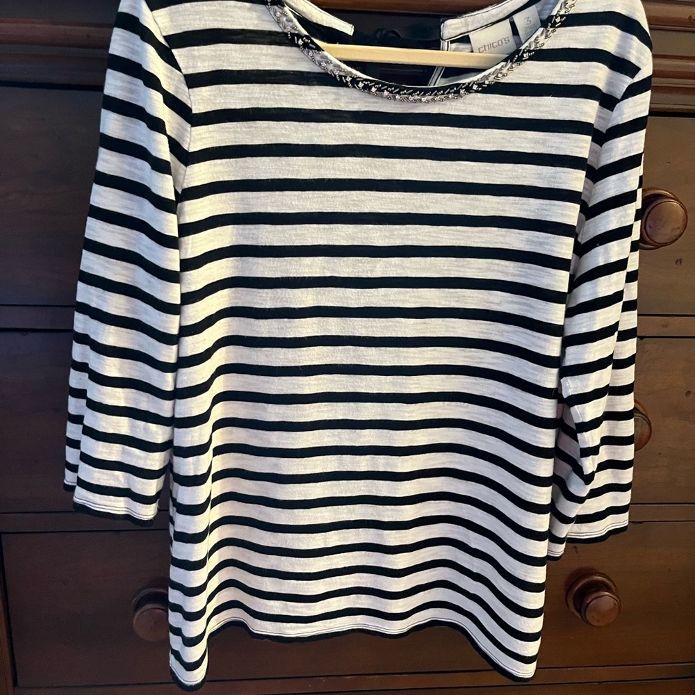 Chico’s striped top. Size 3 (XL)